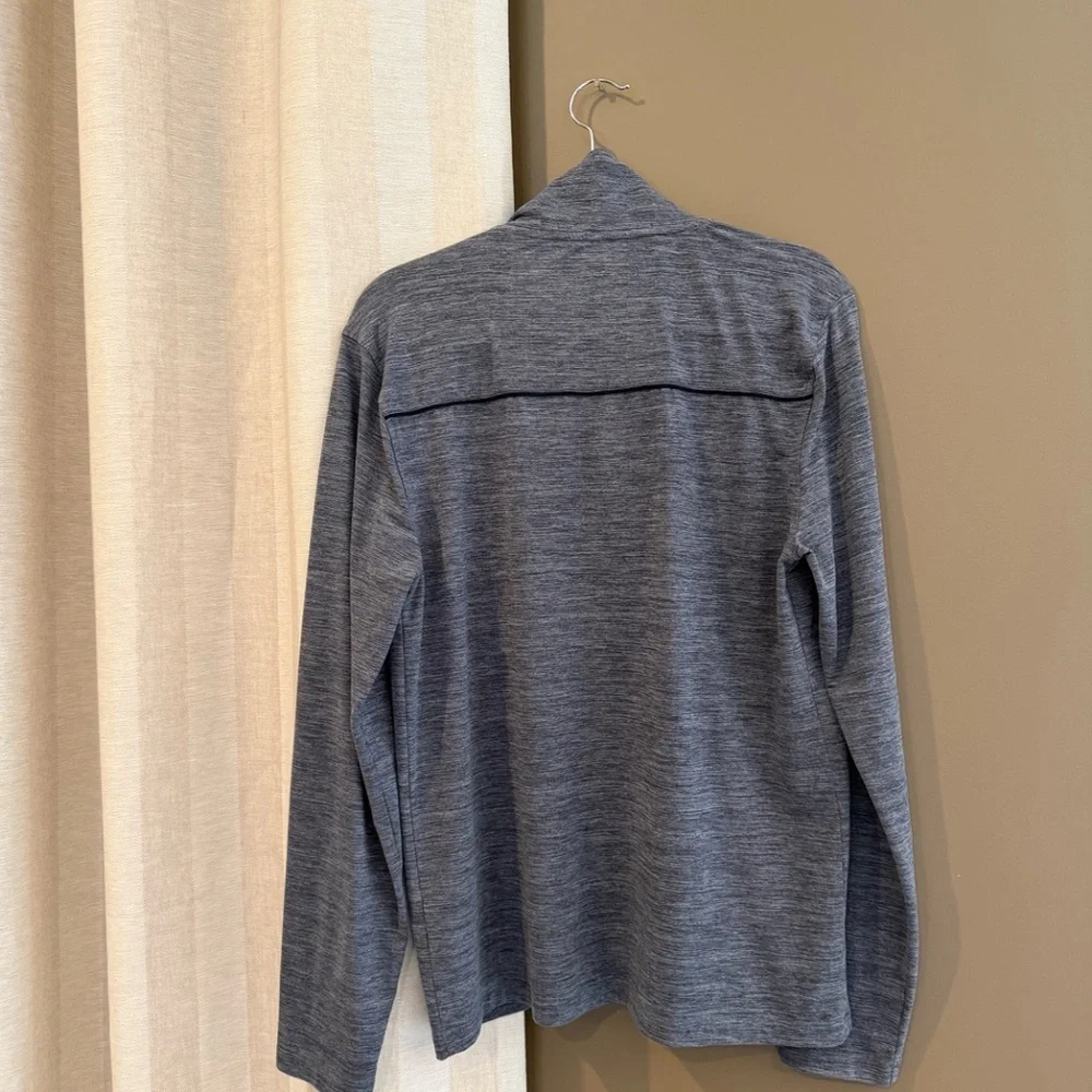 J. Crew Navy Blue Heather Performance 1/4 Zip Pullover, Hiking, Outdoors, Size M
